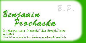 benjamin prochaska business card